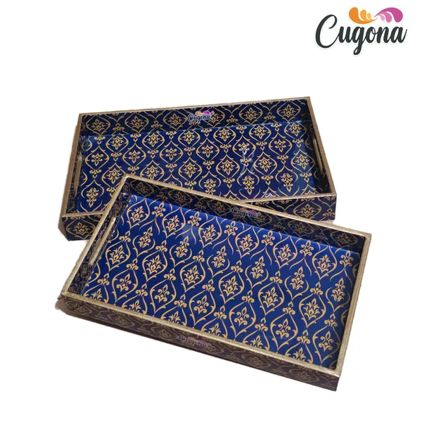 Wooden_Serving_Tray_with_Gold_Engraving_|_Set_of_3_|_Size_:_16_x_10_inch,_14_x_8_inch_&_12_x_6_inch_|_Enamel_Coated_Waterproof_|_Rectangular_|_Decorative_Trays_(Blue_Golden)