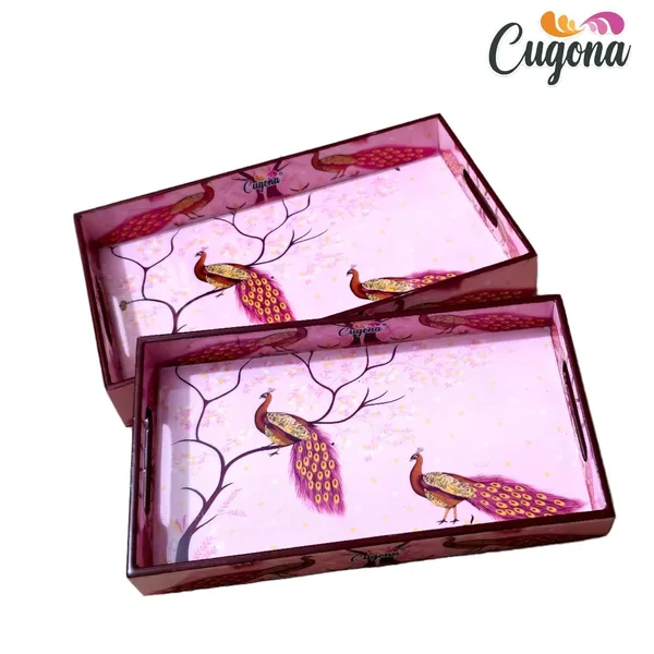 Wooden_Serving_Tray_with_Gold_Engraving_|_Set_of_3_|_Size_:_16_x_10_inch,_14_x_8_inch_&_12_x_6_inch_|_Enamel_Coated_Waterproof_|_Rectangular_|_Decorative_Trays_(pinkpeacock)