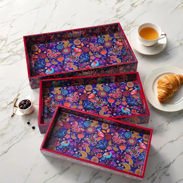 Wooden_Serving_Tray_with_Gold_Engraving_|_Set_of_3_|_Size_:_16_x_10_inch,_14_x_8_inch_&_12_x_6_inch_|_Enamel_Coated_Waterproof_|_Rectangular_|_Decorative_Trays_(Redbirds)