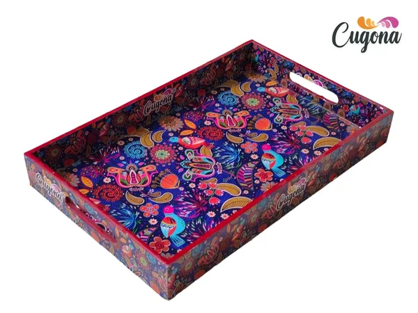 Wooden_Serving_Tray_with_Gold_Engraving_|_Set_of_3_|_Size_:_16_x_10_inch,_14_x_8_inch_&_12_x_6_inch_|_Enamel_Coated_Waterproof_|_Rectangular_|_Decorative_Trays_(Redbirds)