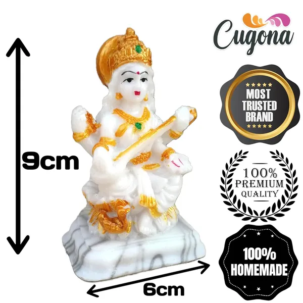 4inch-_Saraswati_Idol_-Polyresin_Statue_|_9_cm_Height_|_Vastu_&_Decorative_|_Ideal_for_Home,_Office,_and_Festive_Decor_Figurine,_Saraswati_MATA_Sculpture_Marble._Devi_maa_murti