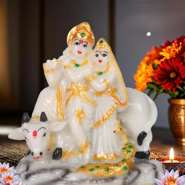 4inch-_Radha_Krishna_with_Cow_Murti_for_Home_Pooja_Multicolor_Figurine_for_Home_Décor,_Radha_Krishna_Idol_for_Gift-_Radha_Krishna_Statue_Marble_dust_Krishna_Statue_with_Cow