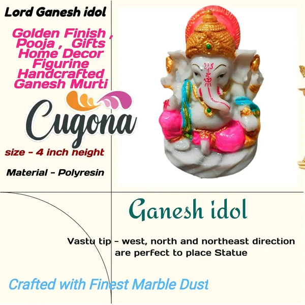 Ganesh_Idol_for_Home_Decor_4-inch_Polyresin_Ganesha_Murti_for_Pooja,_Ganesh_Idol_Marble_dust__Ganpati_Statue,_Ganesh_Ji_murti_for_Good_Fortune_Ganesha_Murti