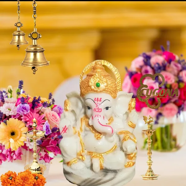 Ganesh_Idol_for_Home_4-inch_Polyresin_Ganesha_Murti_for_Pooja,_Ganesh_Idol_Marble_dust__White_&_Golden_Ganpati_Statue,_Ganesh_Ji_murti_for_Good_Fortune_Ganesha_murti.