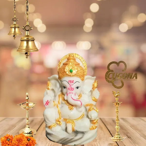 Ganesh_Idol_for_Home_4-inch_Polyresin_Ganesha_Murti_for_Pooja,_Ganesh_Idol_Marble_dust__White_&_Golden_Ganpati_Statue,_Ganesh_Ji_murti_for_Good_Fortune_Ganesha_murti.
