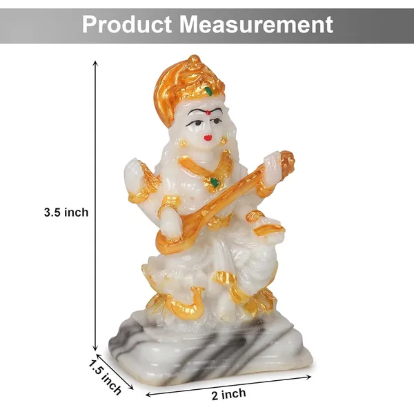 4inch-_Saraswati_Murti_for_Home_Pooja_-Polyresin_Statue_|_9_cm_Height_|_Vastu_&_Decorative_Benefits|_Devi_maa_murti_-_Saraswati_MATA_Marble_Idol_Devi_maa_Sharda_Statue_Idol_Marble_dust