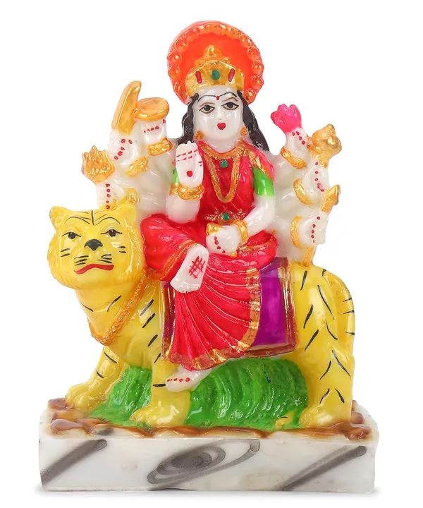 Durga_MATA_murti_Idol_for_Pooja_Room,_Goddess_Durga_Idol_5.5_Inch_Polyresin_vaishno_MATA_Statue_for_Home_Pooja_Decor_duga_Idol_Marble_dust_sherawali_murti_Durga_Statue
