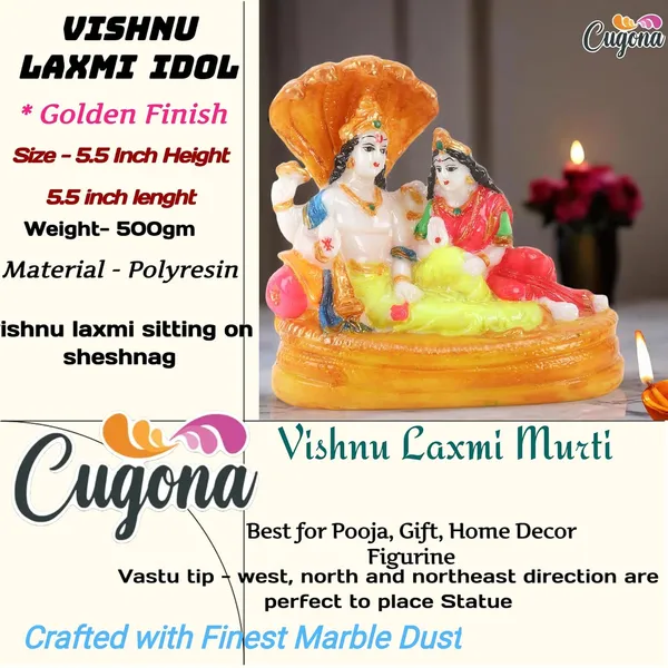 5.5inch-_Vishnu_laxmi_Idol_-Polyresin_Statue_|_14_cm_Height_|_Vastu_&_Decorative_|_Idol_for_Home,_Office,_and_Festive_Decor_Vishnu_laxmi_murti_Marble_dust._Vishnu_bagwan_laxmi_maa_murti