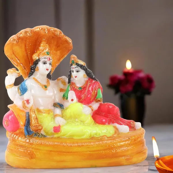 5.5inch-_Vishnu_laxmi_Idol_-Polyresin_Statue_|_14_cm_Height_|_Vastu_&_Decorative_|_Idol_for_Home,_Office,_and_Festive_Decor_Vishnu_laxmi_murti_Marble_dust._Vishnu_bagwan_laxmi_maa_murti