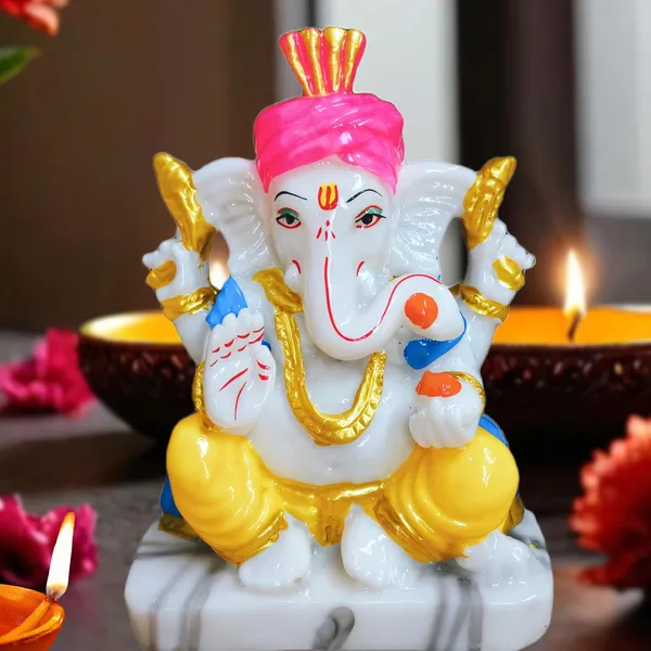 Ganesh_Idol_for_Home_5-inch_Polyresin_Ganesha_Murti_for_Pooja,_Ganesh_Idol_Marble_dust__White_&_Golden_Ganpati_Statue,_Ganesh_Ji_murti_for_Good_Fortune