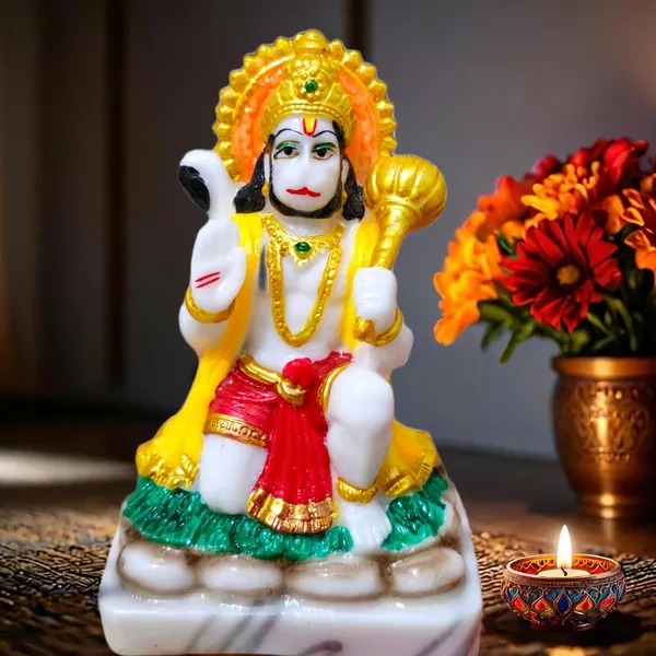 Hanuman_Idol_for_Home_|_Blessing_with_Gada_|_5_Inch_Hanuman_Ji_Murti_for_Home_Pooja,_Temple_&_Car_|_Bajrangbali_Sankat_Mochan_Statue_Hanuman_murti_Marble_dust