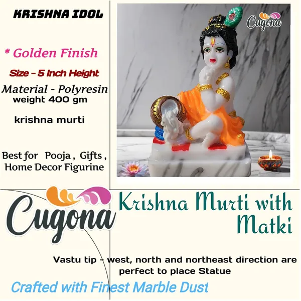 Krishna_Idol_for_Home_-_5_Inch_Polyresin_Makhan_Chor_Figurine_|_Bal_Krishna_Murti_for_Home_Temple,_Pooja_Room_&_Décor