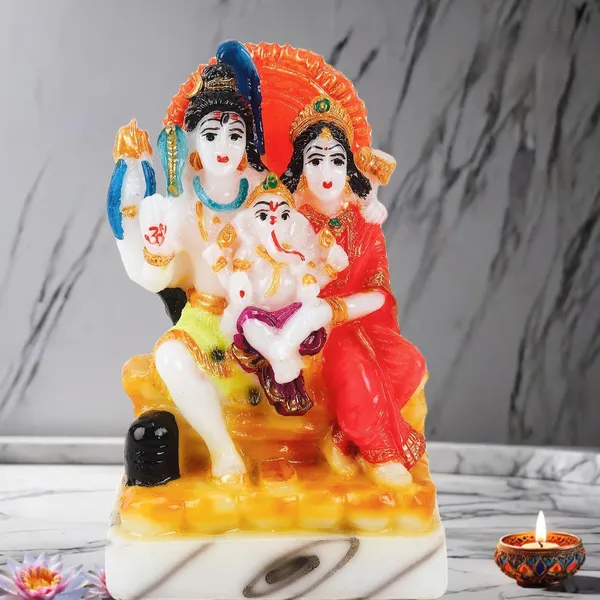 Shiv_Parivar_Idol_-_5_Inch_Marble/Polyresin_|_Lord_Shiva,_Parvati,_Ganesha_&_Kartikeya_Murti_for_Home_Pooja,_Decor,_and_Gifting_Shiv_Parivar_Murti,_Home_Pooja,_shiv_parivar_statue_-Office_Decor_Statue