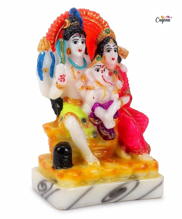 Shiv_Parivar_Idol_-_5_Inch_Marble/Polyresin_|_Lord_Shiva,_Parvati,_Ganesha_&_Kartikeya_Murti_for_Home_Pooja,_Decor,_and_Gifting_Shiv_Parivar_Murti,_Home_Pooja,_shiv_parivar_statue_-Office_Decor_Statue