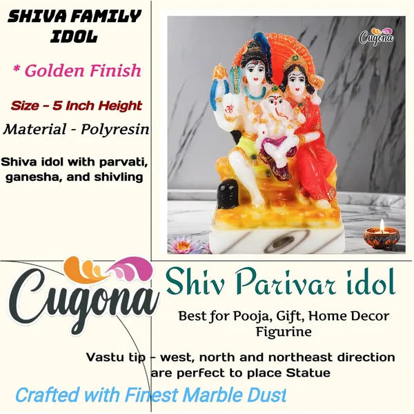 Shiv_Parivar_Idol_-_5_Inch_Marble/Polyresin_|_Lord_Shiva,_Parvati,_Ganesha_&_Kartikeya_Murti_for_Home_Pooja,_Decor,_and_Gifting_Shiv_Parivar_Murti,_Home_Pooja,_shiv_parivar_statue_-Office_Decor_Statue