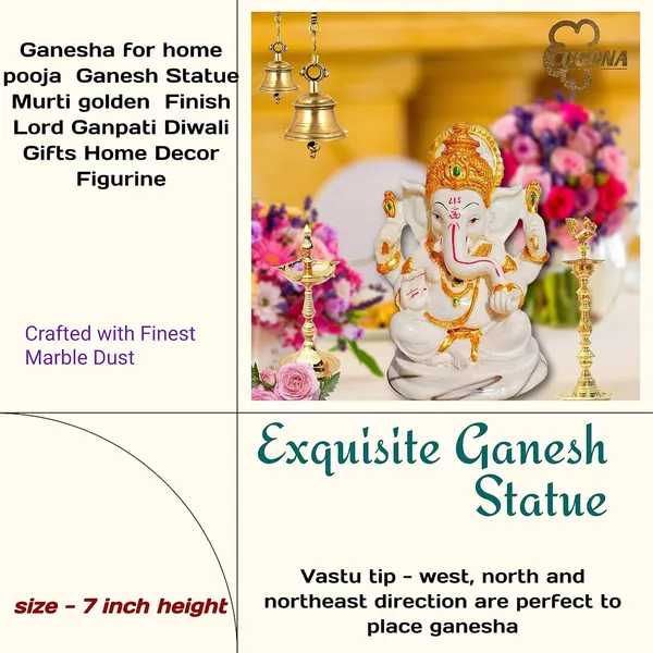Marble_Dust_Ganesh_Idol_|_Vinayaka_Statue_|_Ganpati_Murti_|_Ganesha_Idol_for_Home_Decor_|Ganesh_Idol_for_Diwali_-_White_7_inch_Ganpati_Idol_Ganesh_ji_murti_|_Ganesha_Idol_for_Home_Decor