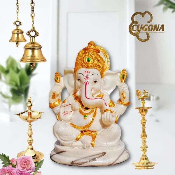 Marble_Dust_Ganesh_Idol_|_Vinayaka_Statue_|_Ganpati_Murti_|_Ganesha_Idol_for_Home_Decor_|Ganesh_Idol_for_Diwali_-_White_7_inch_Ganpati_Idol_Ganesh_ji_murti_|_Ganesha_Idol_for_Home_Decor