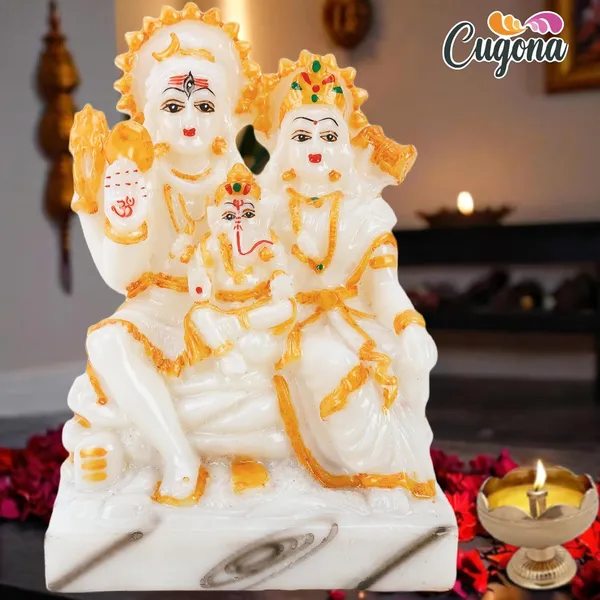 7_INCH_Shiv_Parivar_Idol_Home_Pooja_Marble_Polyresin_|_Lord_Shiva,_Parvati,_Ganesha_murti,_Decor,_and_Gifting_Shiv_Parivar_Murti,_Home_Pooja,_Shiv_parivar_Statue_-Office_Decor_Statue