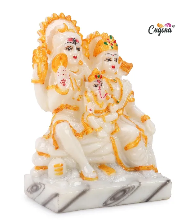 7_INCH_Shiv_Parivar_Idol_Home_Pooja_Marble_Polyresin_|_Lord_Shiva,_Parvati,_Ganesha_murti,_Decor,_and_Gifting_Shiv_Parivar_Murti,_Home_Pooja,_Shiv_parivar_Statue_-Office_Decor_Statue