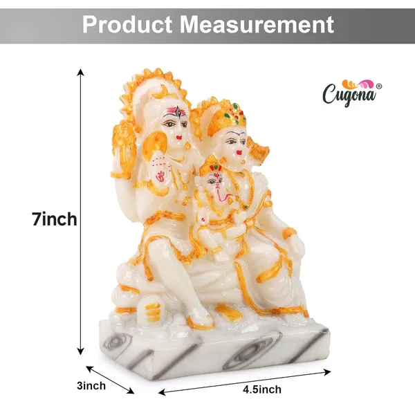 7_INCH_Shiv_Parivar_Idol_Home_Pooja_Marble_Polyresin_|_Lord_Shiva,_Parvati,_Ganesha_murti,_Decor,_and_Gifting_Shiv_Parivar_Murti,_Home_Pooja,_Shiv_parivar_Statue_-Office_Decor_Statue