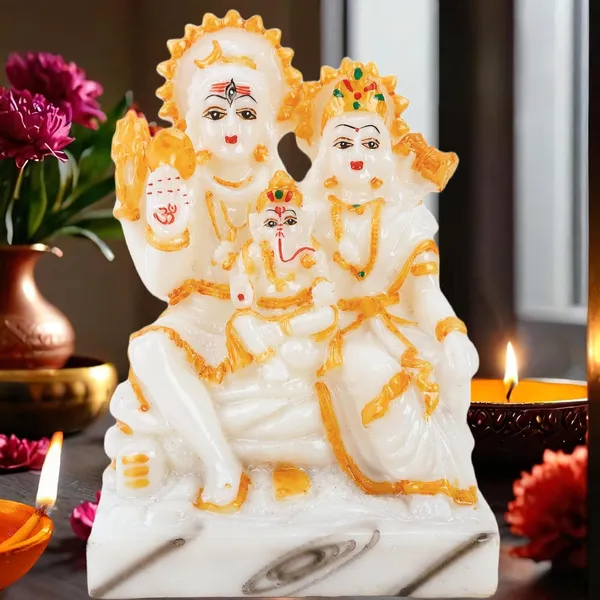 7_INCH_Shiv_Parivar_Idol_Home_Pooja_Marble_Polyresin_|_Lord_Shiva,_Parvati,_Ganesha_murti,_Decor,_and_Gifting_Shiv_Parivar_Murti,_Home_Pooja,_Shiv_parivar_Statue_-Office_Decor_Statue