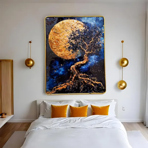 Scenery_for_wall_decoration_crystal_13x10_inch_with_golden_border-_Luxury_epoxy_Resin_coated_|_Tree_Wall_Decor_photo_Frame_-_wall_decor_Photo_frames_modern_art_for_living_room_|_wall_decor_painting