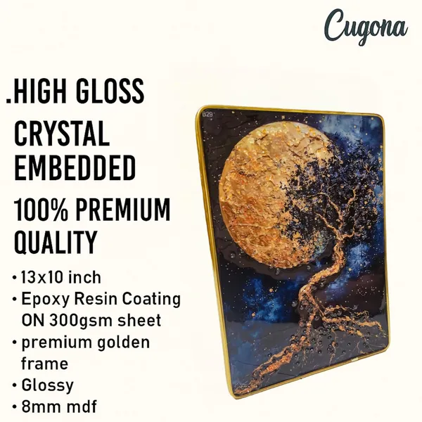 Scenery_for_wall_decoration_crystal_13x10_inch_with_golden_border-_Luxury_epoxy_Resin_coated_|_Tree_Wall_Decor_photo_Frame_-_wall_decor_Photo_frames_modern_art_for_living_room_|_wall_decor_painting
