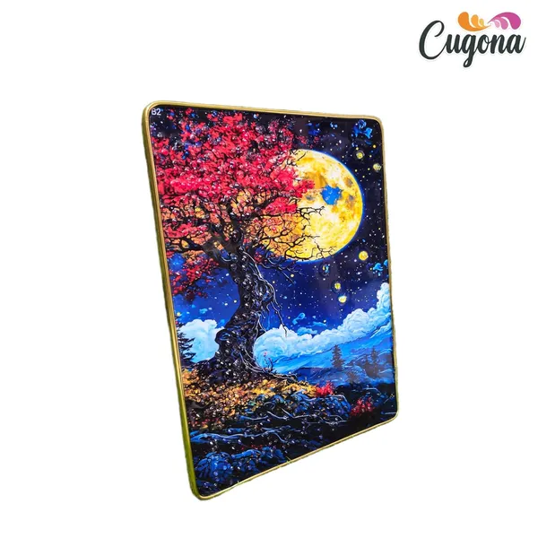 Golden_Moon_Tree_Wall_Painting_crystal_13x10_inch_with_golden_border-_Luxury_Resin_Tree_Wall_Decor-_Wall_Decor_photo_Frame_with_crstyal
