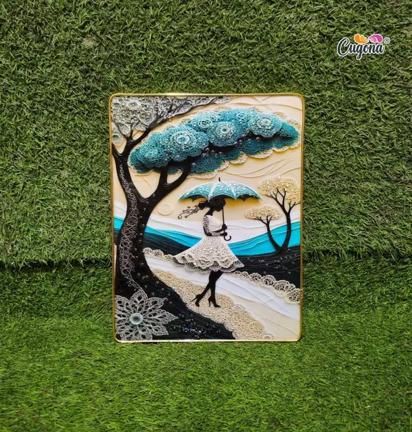 3D_Lady_with_Umbrella_Wall_Painting_for_Wall_Decor_photo_frame_Crystal_with_golden_frame_-_epoxy_resin_Coated_13x10inch_Elegant_Girl_Wall_Art_for_Home_Decor_crystal_for_Living_Room,_Office,_bedroom,_Home_|_Luxury_Wall_Frame_with_Lace_Dress_Design_wall_decor_photo_frame_big_size
