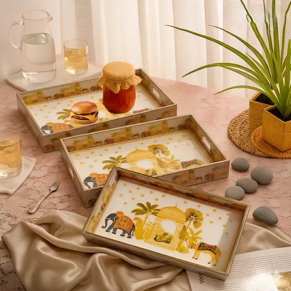 Tray_Set_for_Serving_-_Set_of_3,_12x8,_11x7,_10x6_Inches_Wooden_Tray_for_Kitchen_Organizer_-_Enamel_Coated_Rectangle_|_Serving_Tray_Set_of_3_-_Wooden_Tray_for_Serving_(Royal_Elephant)