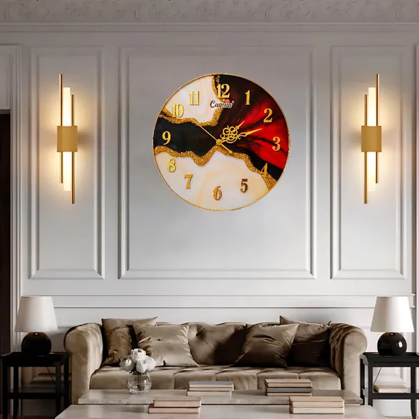 Premium_resin_Wall_Clock_for_home_Crystal_Stones_12_inch_Golden_Border,_Silent_Sweep_Movemen_Modern_red_Ocean_Wave_Design_big_Wall_clock_for_living_room_hotel_resin_wall_clock_big_size_for_living_room