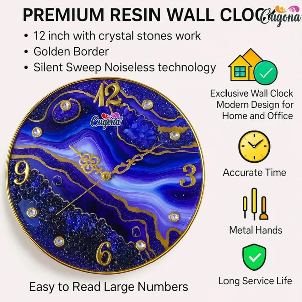 Premium_resin_Wall_Clock_for_home_12_inch_,_Silent_Sweep_Movement,_Crystal_Stones,_Golden_Border,_Modern_Purple_Ocean_Wave_Design_big_wall_clock_for_living_room_hotel_Resin_clock_for_living_room