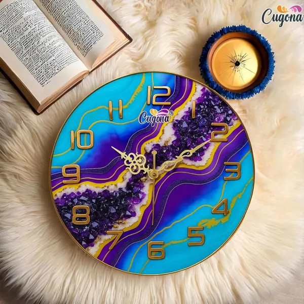 Premium_resin_Wall_Clock_for_home_12_inch_,_Silent_Sweep_Movement,_Crystal_Stones,_Golden_Border,_Modern_crstyal_Ocean_Wave_Design_big_wall_clock_for_living_room_hotel_Resin_clock_for_living_room
