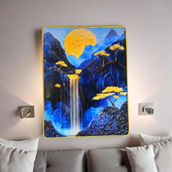 Waterfall_Wall_scenery_photo_frame_Crystal_stone_with_golden_frame_-_epoxy_resin_Coated_13x10_inch_for_Living_Room,_Office,_Hotels,_bedroom_painting_for_wall_decoration_with_golden_crystal