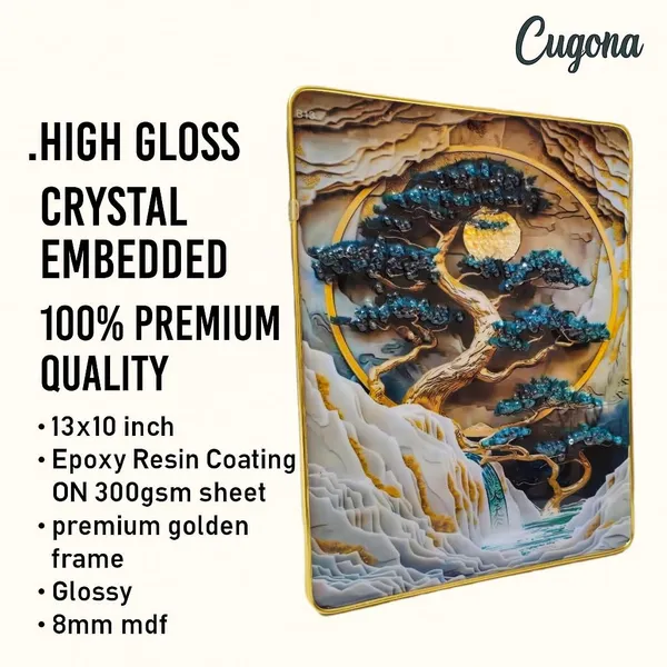 3D_Golden_Moon_Tree_Wall_Painting_Wall_photo_frame_crystal_13x10_inch_with_golden_border-_Luxury_Resin_Wall_Decor_-_wall_decor_Photo_frames