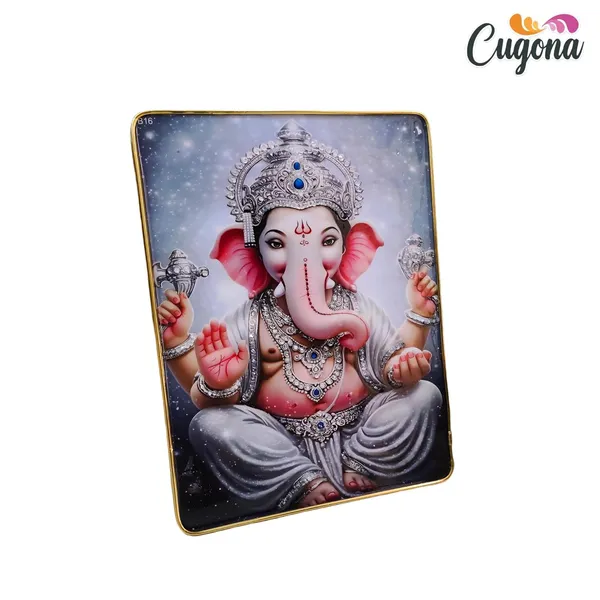 ganesh_photo_frame_with_crystal_with_golden_frame_-_epoxy_resin_Coated_13x10inch_ganesh_photo_frame_big_size_crystal_for_Living_Room,_Office,_Hotels,_Home_Decorative_Framed_vinayaka_(Lord_of_the_multitudes)_wall_painting_wall_decor_frame