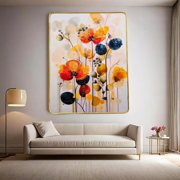 Colourfull_Flower_Scenery_Wall_photo_frame_crystal_13x10_inch_with_golden_border-_Luxury_epoxy_Resin_coated_|_Painting_for_Wall_Decor_|_photo_frame_for_living_room_|_3D_Resin_Flower_Painting