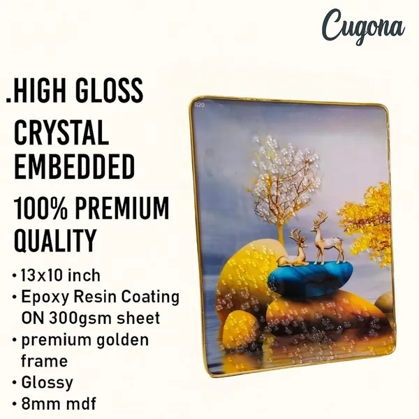 3D_Golden_Deer_photo_frame_Crystal_stone_with_golden_frame_-_epoxy_resin_Coated_13x10_inch_golden_crystal_Wall_Painting_for_decoration_|_deer_vastu_Painting_for_living_room_wall_decor