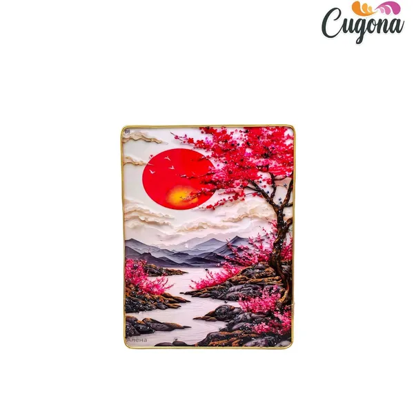 scenery_photo_frame_crystal_13x10_inch_with_golden_border-_Mountains,_Fantasy_River_Scene_Wall_Decor_photo_frame_-_wall_decor_photo_frames_modern_art_for_living_room_-_epoxy_resin_Coated_|_Luxury_wall_Frame_Frame_wall_decor_big_size_painting_for_wall_decoration
