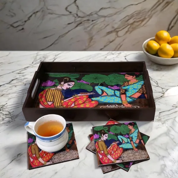Wooden_Serving_Tray_with_Coaster_Set_4_Epoxy_Resin_Coating_12x8_Inch_Rectangular_Tray,_Glossy_Finish,_Lightweight_Multipurpose_for_Serving,_Organizing_Wooden_Tray_for_Serve_with_Tea_Coaster._(laddy)