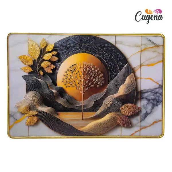 3D_Pink_Flower_Scenery_Photo_Frame_with_Crystal_Stones_&_Golden_Frame__12x18_Inch_Epoxy_Resin_Wall_Decor_for_Living_Room,_Bedroom_&_Gifting_occiasion_(golden_tree)