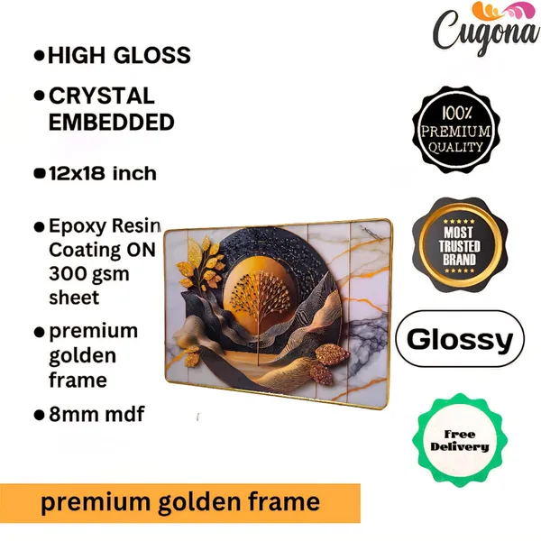 3D_Pink_Flower_Scenery_Photo_Frame_with_Crystal_Stones_&_Golden_Frame__12x18_Inch_Epoxy_Resin_Wall_Decor_for_Living_Room,_Bedroom_&_Gifting_occiasion_(golden_tree)