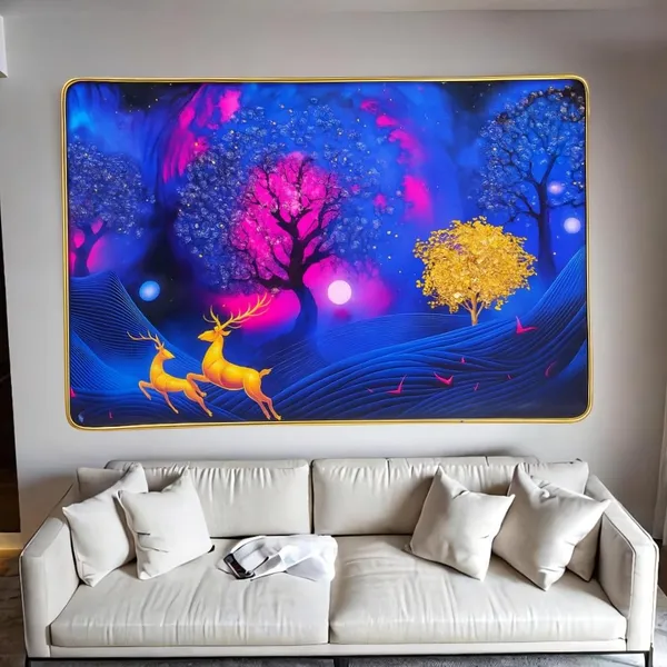 3D_golden_Deer_with_swan_Photo_Frame_Crystal_Stone_for_Wall_Decoration_with_golden_border-_epoxy_resin_Coated