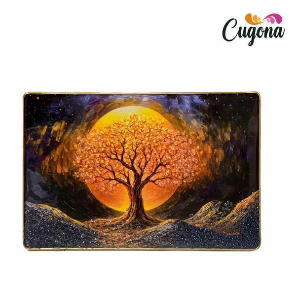 3D_Pink_Flower_Scenery_Photo_Frame_with_Crystal_Stones_&_Golden_Frame__12x18_Inch_Epoxy_Resin_Wall_Decor_for_Living_Room,_Bedroom_&_Gifting_occiasion_(moon_tree)