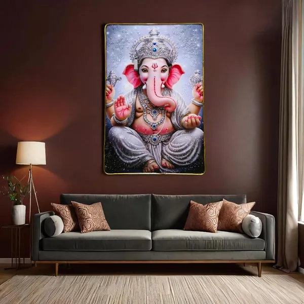 Ganesh_Crystal_Photo_Frame__12x18_Inch_Wall_Art_with_Golden_Frame_&_Epoxy_Resin_Coating_for_Home,_Office_&_Hotels_(Vinayaka_Painting)