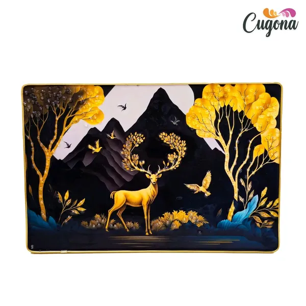 3D_golden_Deer_with_swan_Photo_Frame_Crystal_Stone_for_Wall_Decoration_with_golden_border-_epoxy_resin_Coated