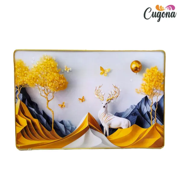 Decor_Golden_Deer_Wall_Painting_for_Living_Room_Big_Size_45x30cm_Crystal_Stone_White_Deer_Photo_Frame_for_Wall_Decoration_with_golden_border-_epoxy_resin_Coated