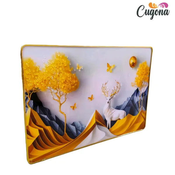 Decor_Golden_Deer_Wall_Painting_for_Living_Room_Big_Size_45x30cm_Crystal_Stone_White_Deer_Photo_Frame_for_Wall_Decoration_with_golden_border-_epoxy_resin_Coated