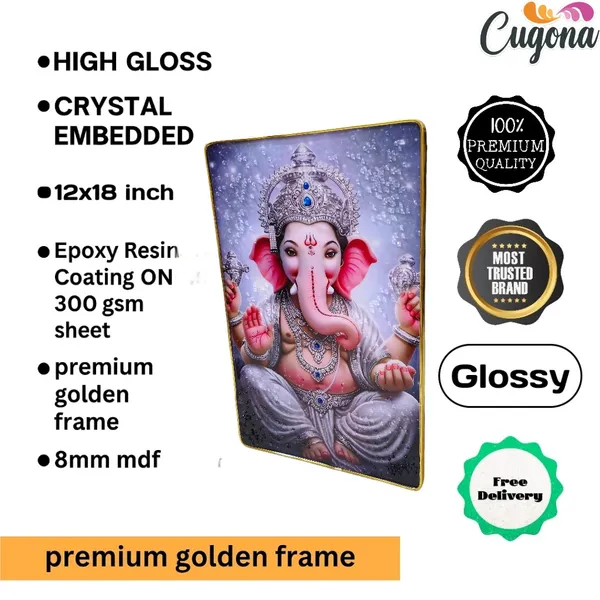 Ganesh_Crystal_Photo_Frame__12x18_Inch_Wall_Art_with_Golden_Frame_&_Epoxy_Resin_Coating_for_Home,_Office_&_Hotels_(Vinayaka_Painting)