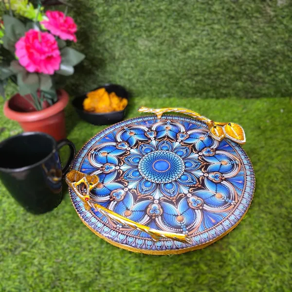 Round_Resin_Serving_Tray_with_Golden_Metal_Handles_12_inch__Tray_Decor_Kitchen_&_Dining,_Wooden_Tray_for_Serving-_Organizing,_Ideal_for_Tea_&_Fruits_-_Round_Multipurpose_Tray_Serving_Platter_Platter